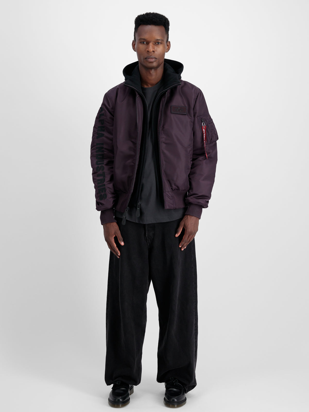 MA-1 D-Tec Sleeve Embroidery Slim Bomber Jacket