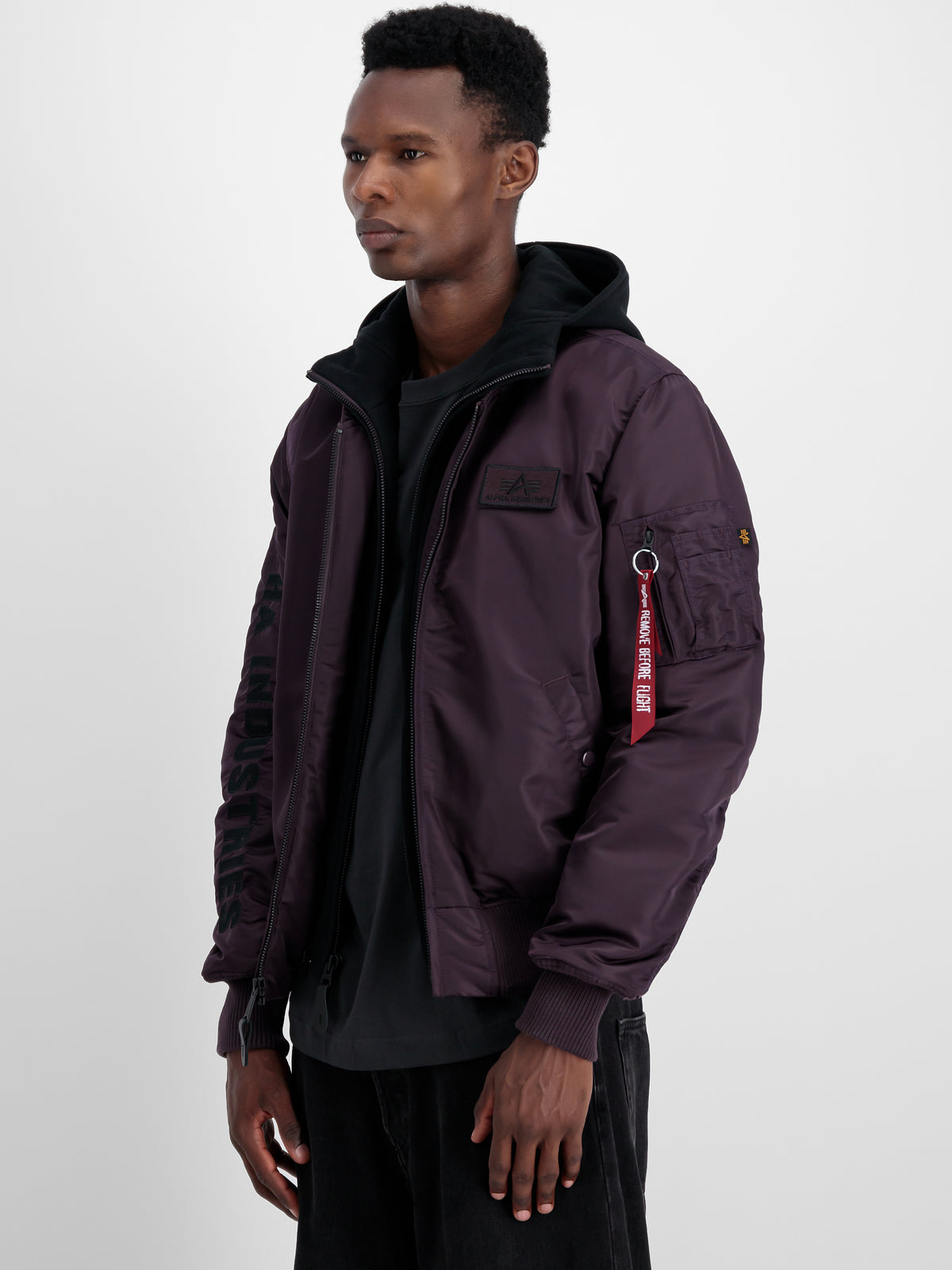 MA-1 D-Tec Sleeve Embroidery Slim Bomber Jacket