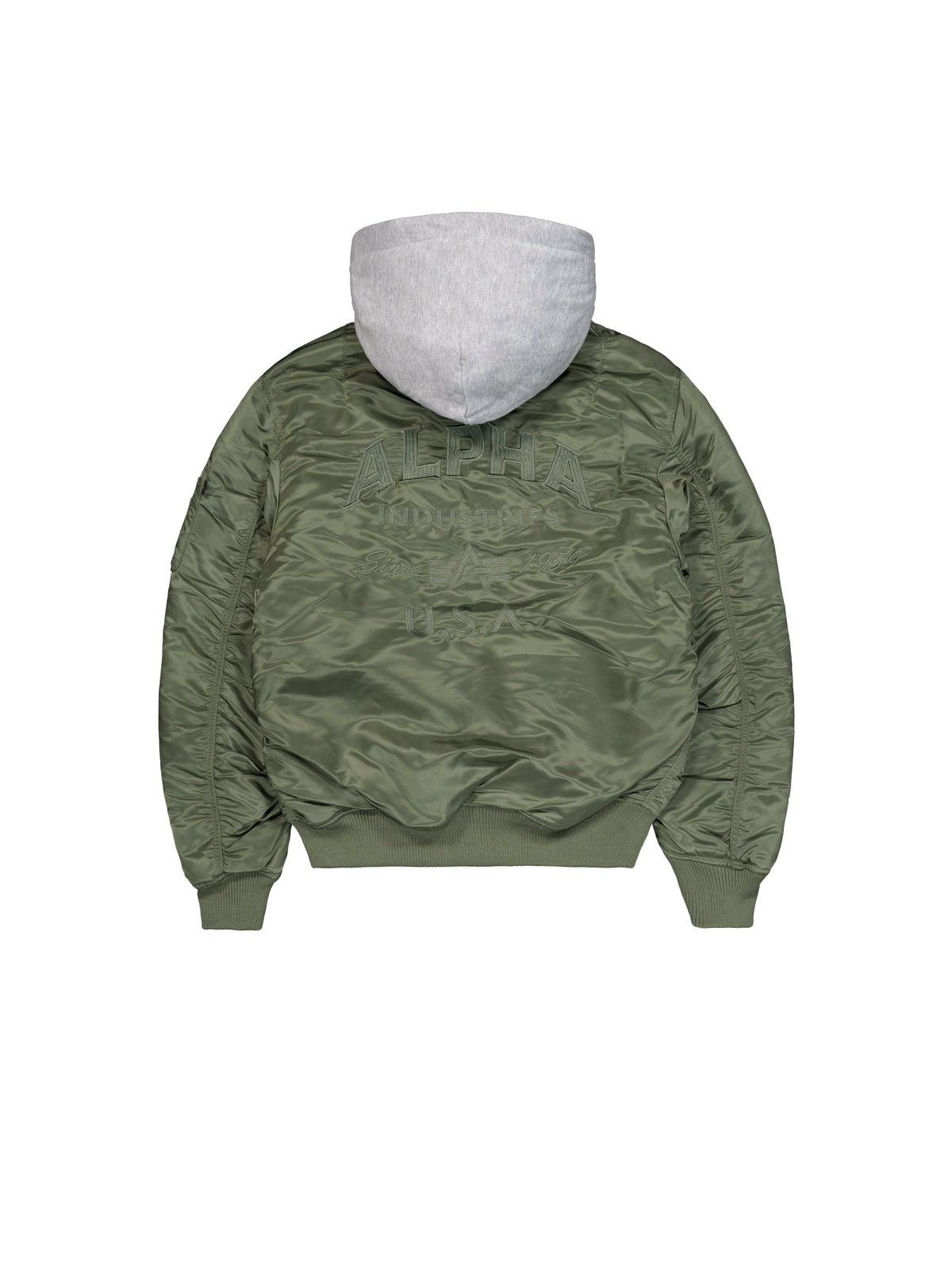 MA-1 Zip Hood Back Embroidery Bomber Jacket