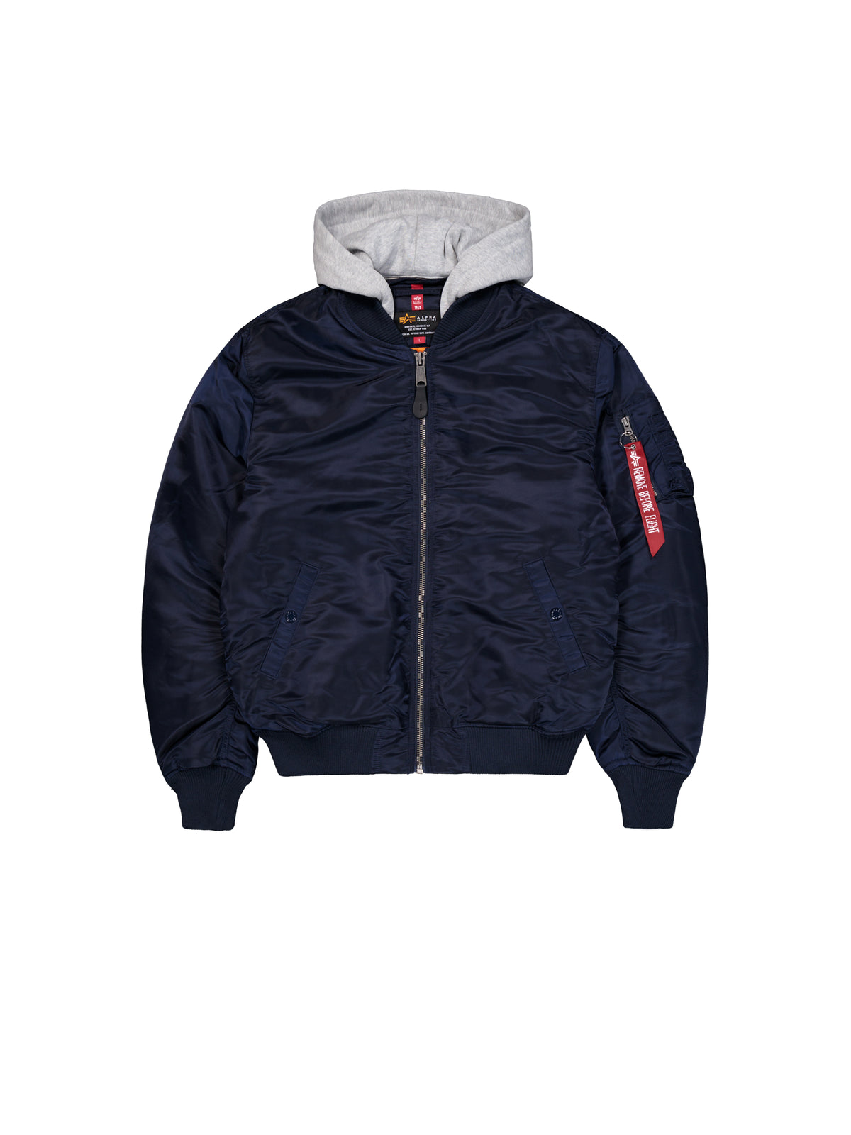 MA-1 Zip Hood Back Embroidery Bomber Jacket