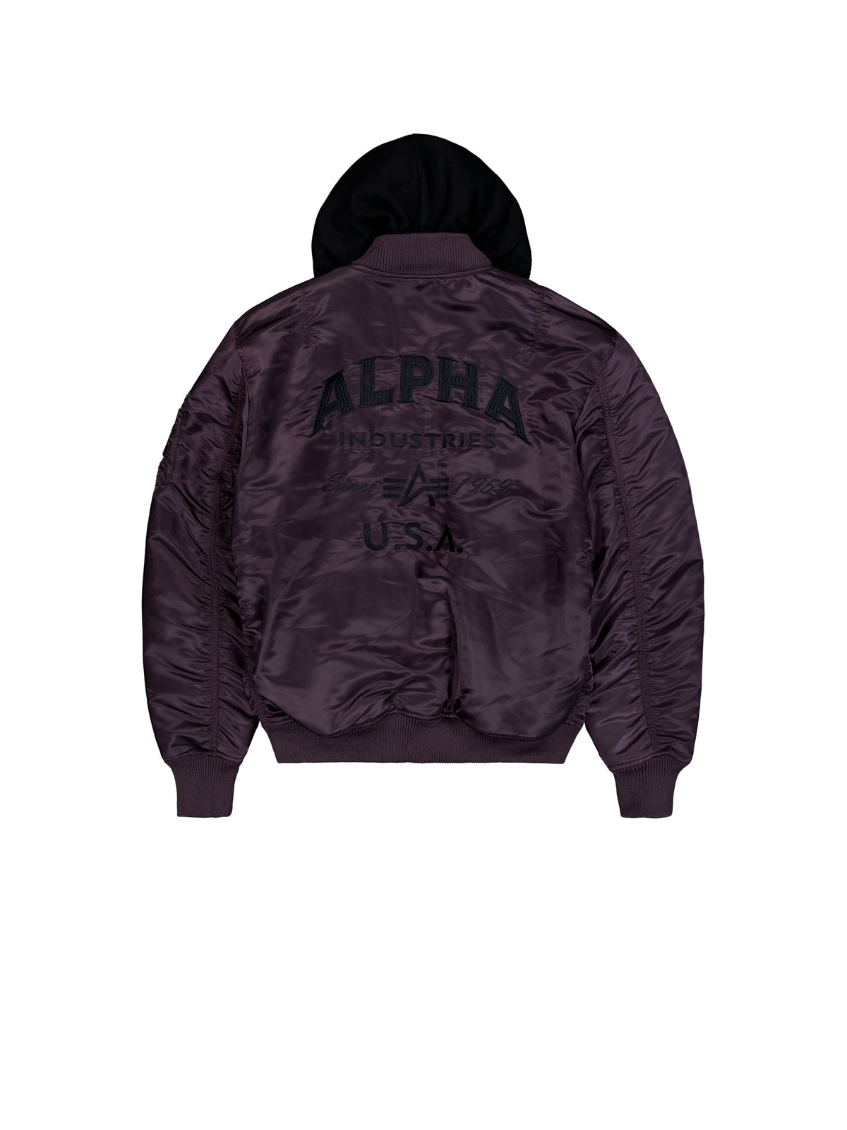 MA-1 Zip Hood Back Embroidery Bomber Jacket
