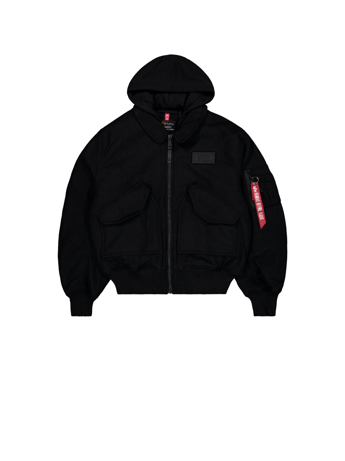 CWU Zip Hood Wool Bomber Jacket