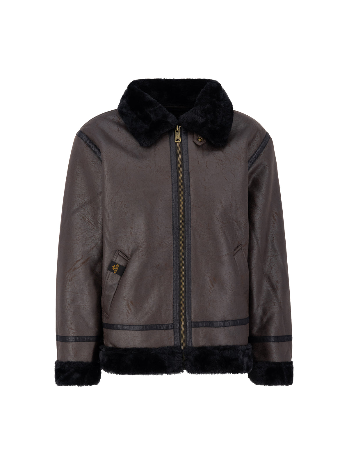 B-3 Faux Leather Bomber Jacket