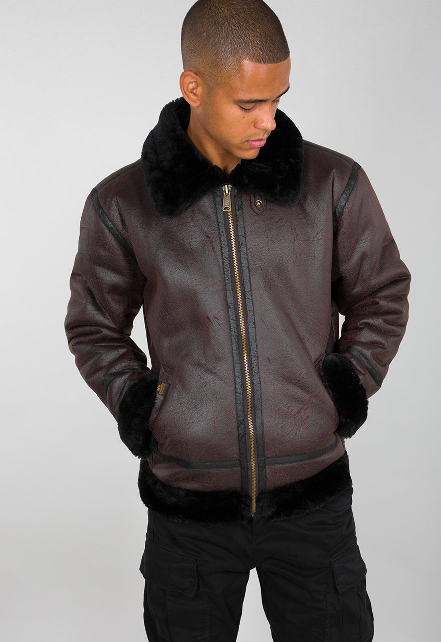 B-3 Faux Leather Bomber Jacket