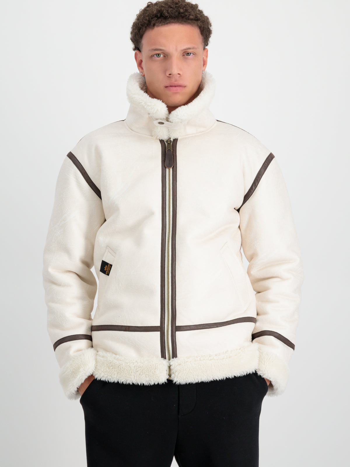 B-3 Faux Leather Bomber Jacket