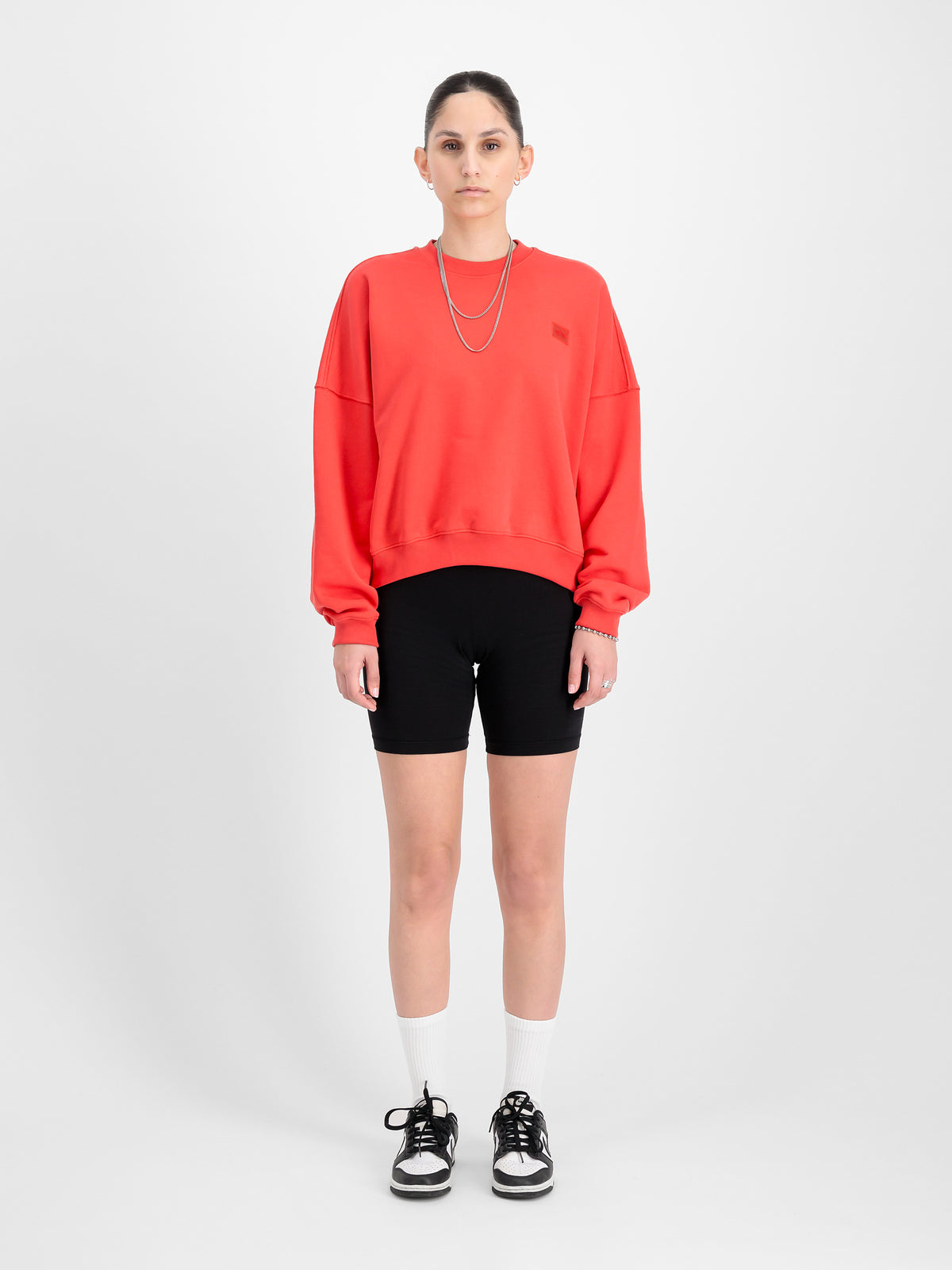 Alpha Essentials Rubber Logo Oversized Sweatshirt Women