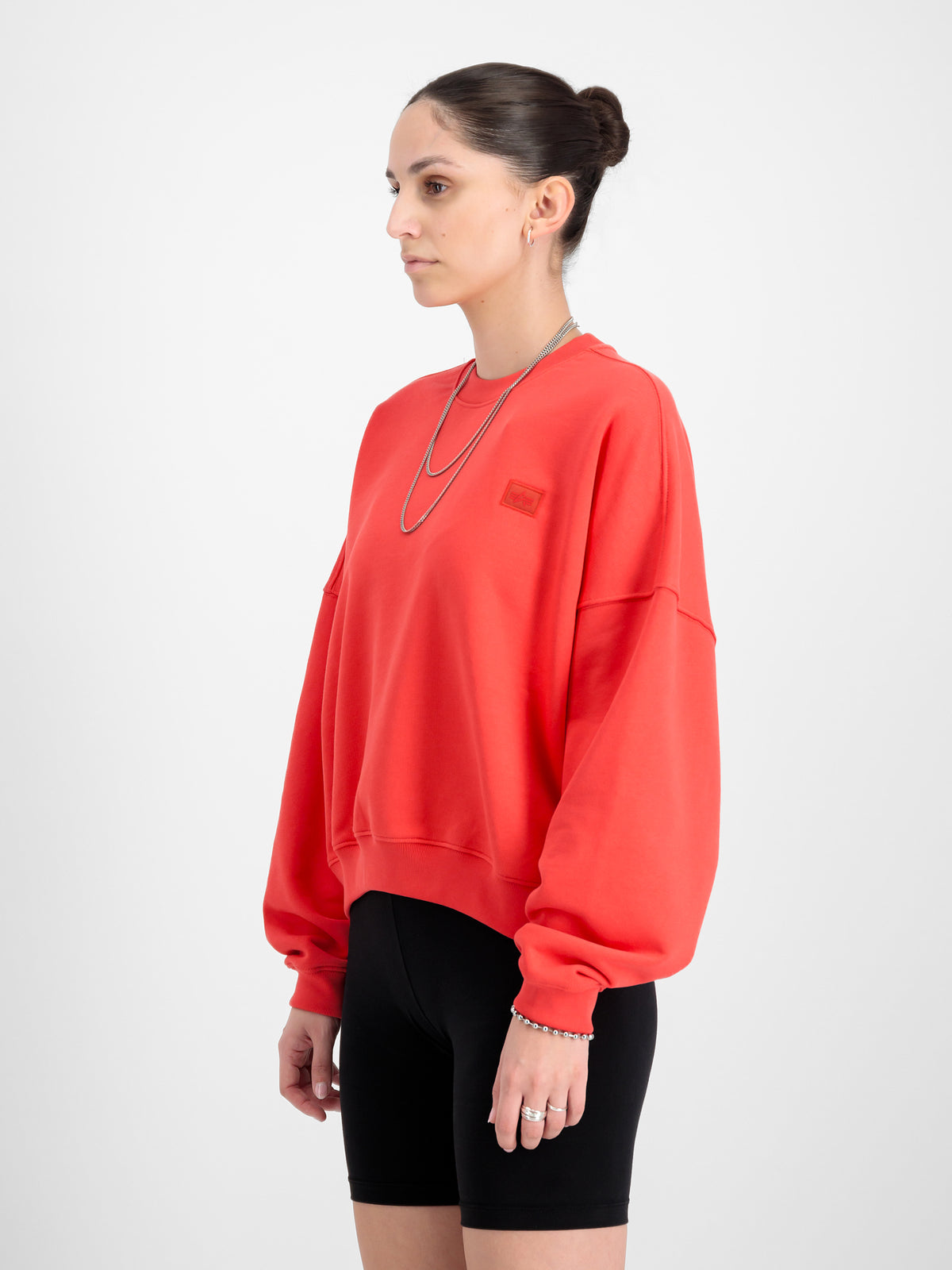 Alpha Essentials Rubber Logo Oversized Sweatshirt Women