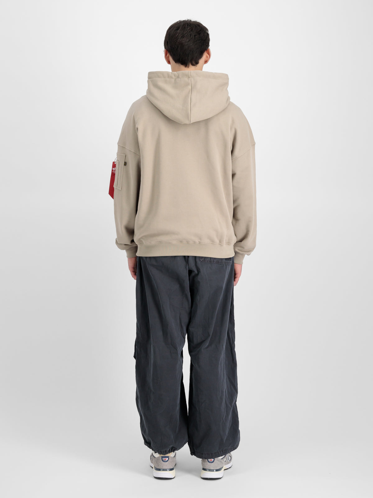 Alpha Essentials Rubber Logo Oversized Hoodie