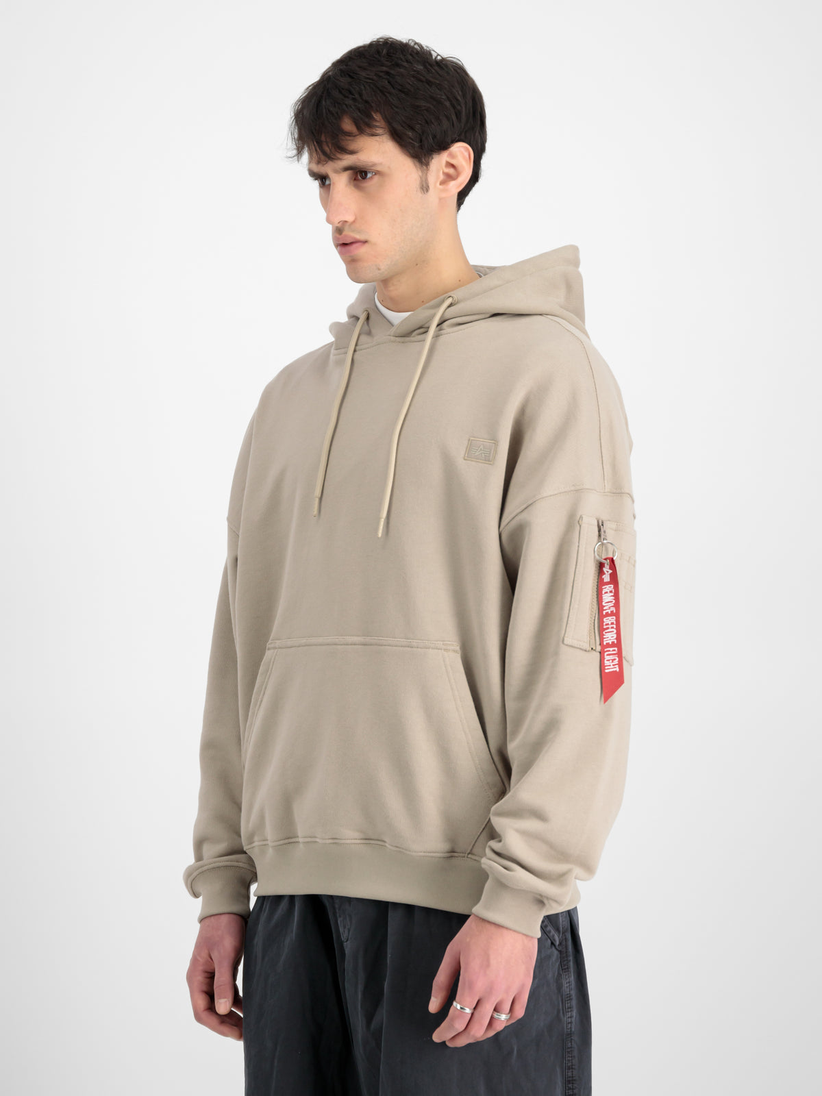 Alpha Essentials Rubber Logo Oversized Hoodie