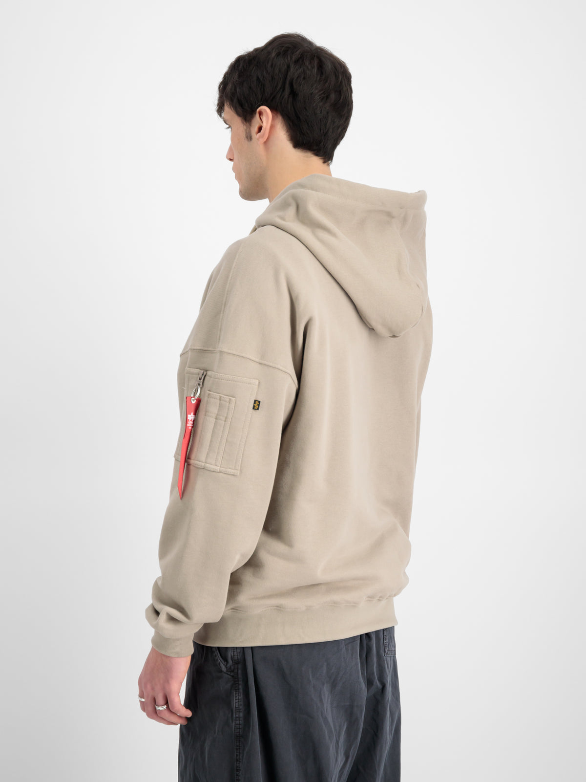 Alpha Essentials Rubber Logo Oversized Hoodie