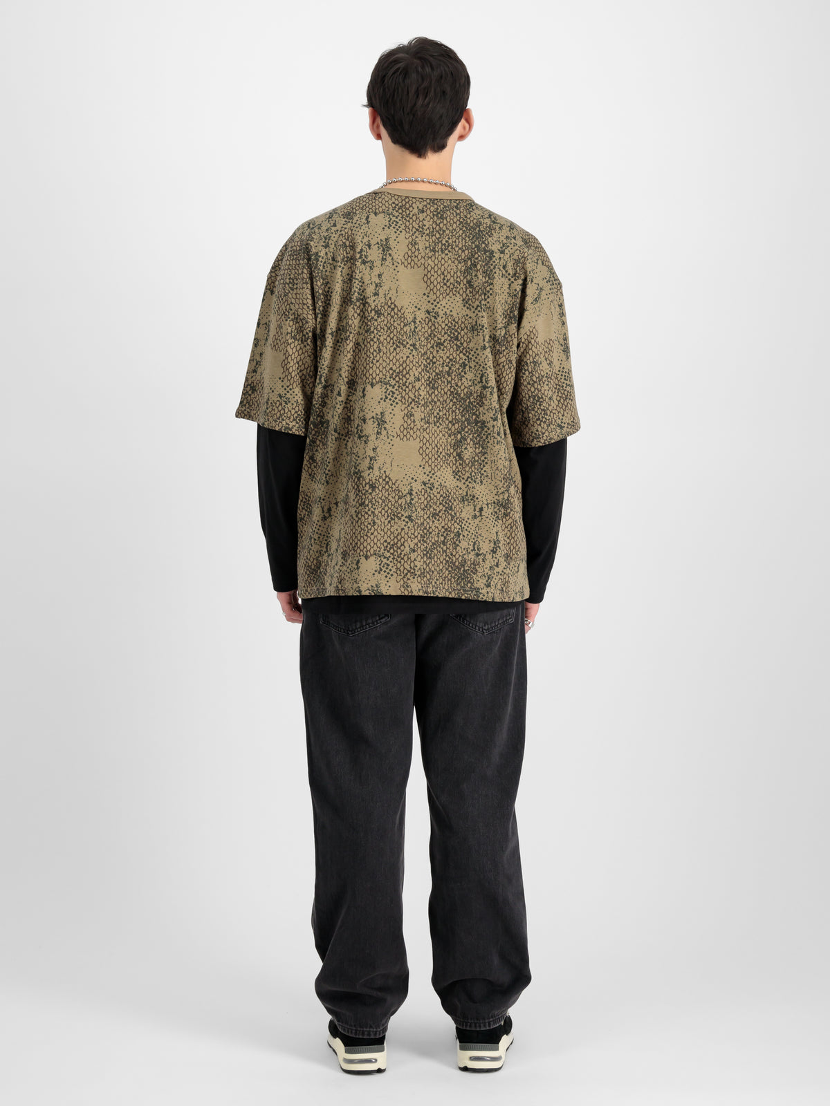 Alpha Essentials Rubber Logo Camo Oversized T-Shirt