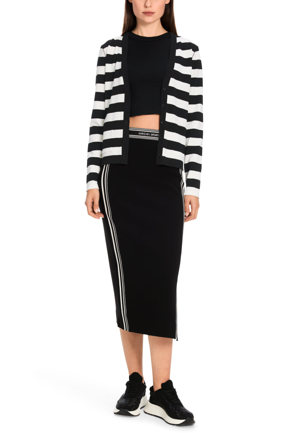 Cardigan-Strick & Pullover-Marc Cain-OUTLET-34-white and black-ARCHIVIST-ARCHIVE-SALE