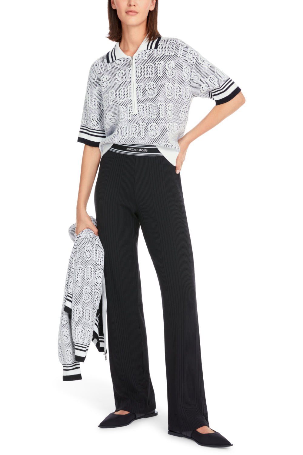 Poloshirt-Shirts-Marc Cain-OUTLET-34-white and black-ARCHIVIST-ARCHIVE-SALE