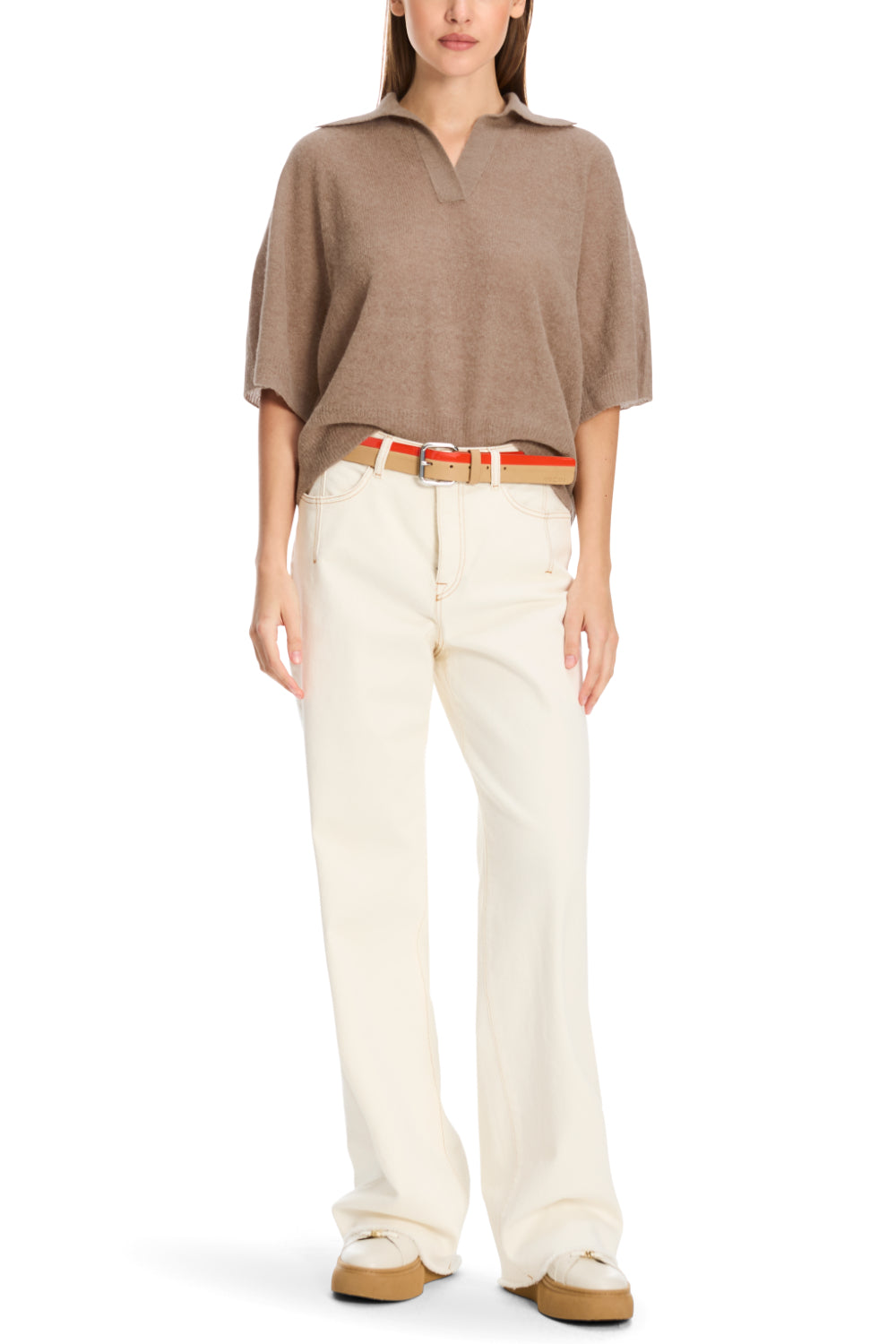 Poloshirt-Shirts-Marc Cain-OUTLET-34-soft coffee-ARCHIVIST-ARCHIVE-SALE