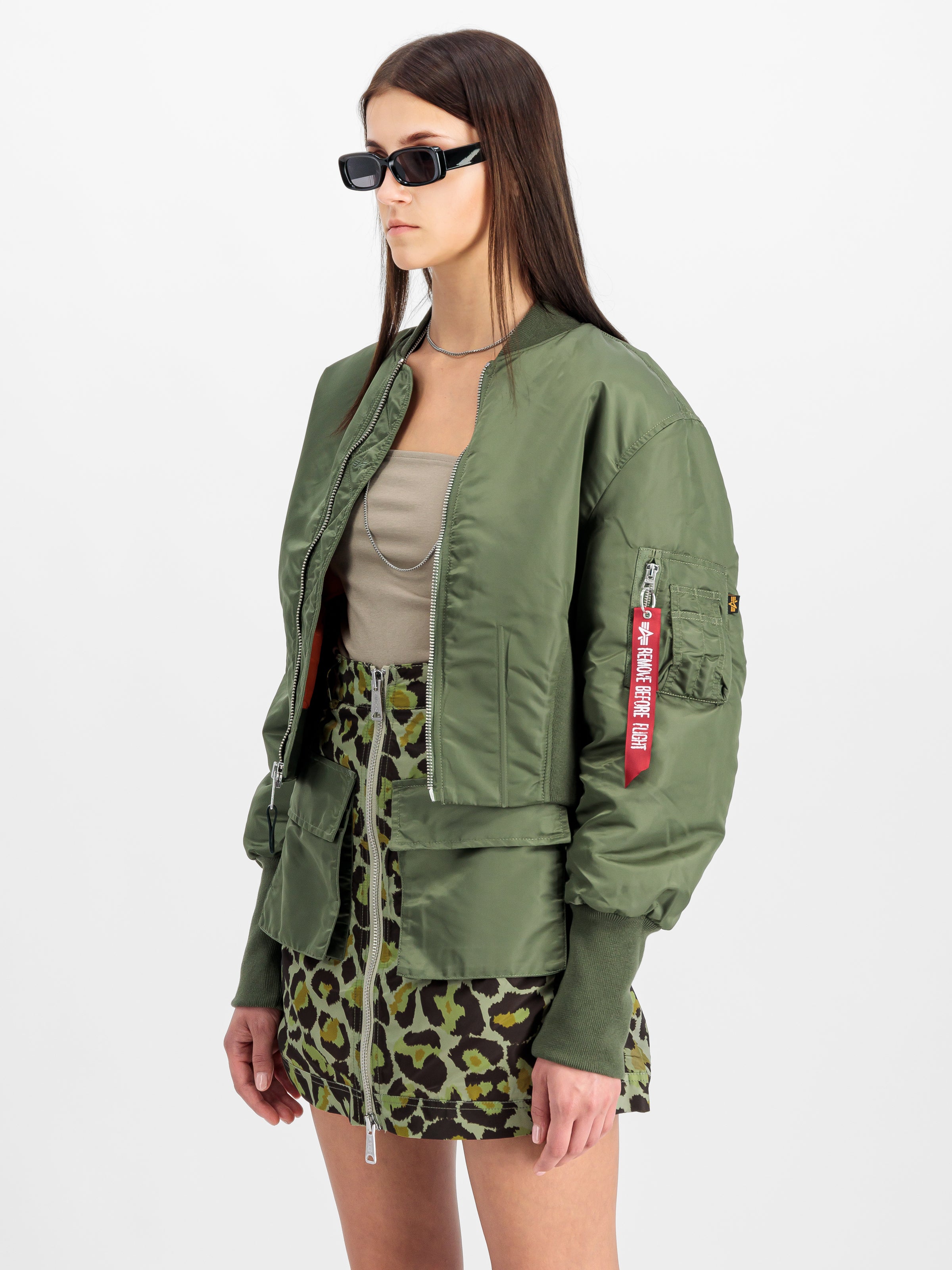 Waisted MA-1 Bomber Jacket Women-Jacken & Mäntel-Alpha Industries-OUTLET-XS-sage-green-ARCHIVIST-ARCHIVE-SALE