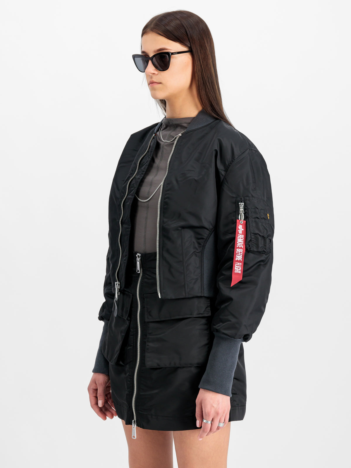 Waisted MA-1 Bomber Jacket Women