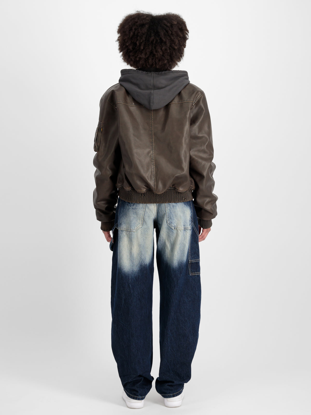 MA-1 Faux Leather Vintage Bomber Jacket Women