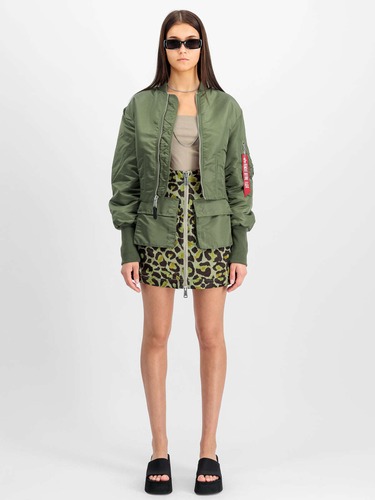 Camo Utility Mini Skirt Women