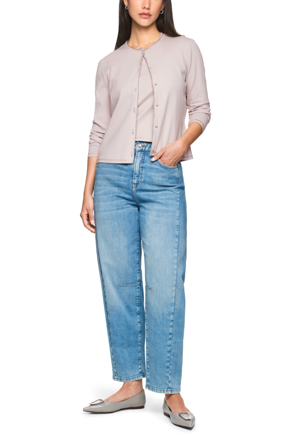 Cardigan-Strick & Pullover-Marc Cain-OUTLET-34-light desert taupe-ARCHIVIST-ARCHIVE-SALE