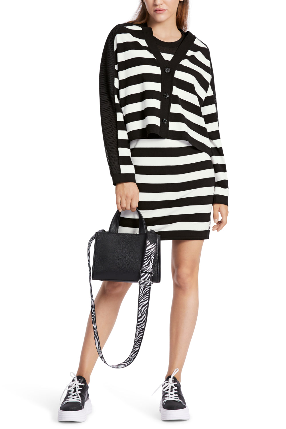 Cardigan-Strick & Pullover-Marc Cain-OUTLET-34-white and black-ARCHIVIST-ARCHIVE-SALE
