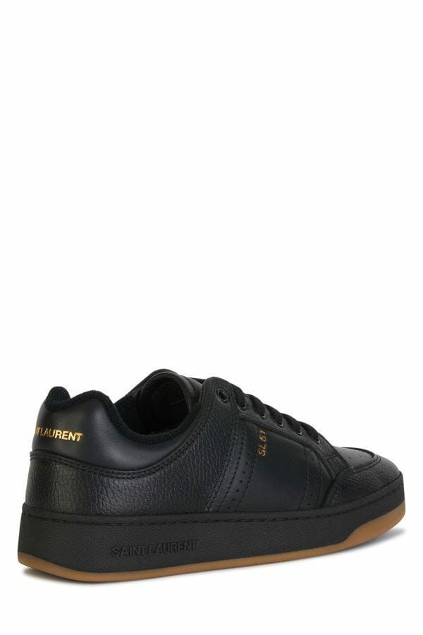 Elegante schwarze Low-Top-Ledersneakers