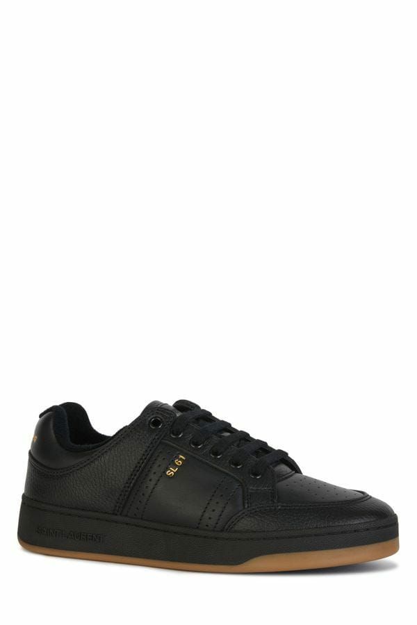 Elegante schwarze Low-Top-Ledersneakers