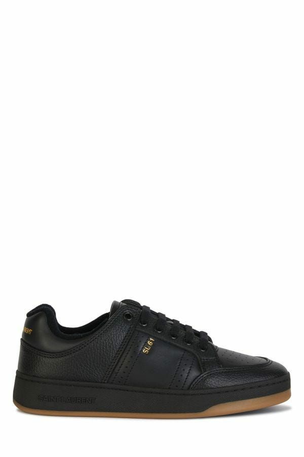 Elegante schwarze Low-Top-Ledersneakers