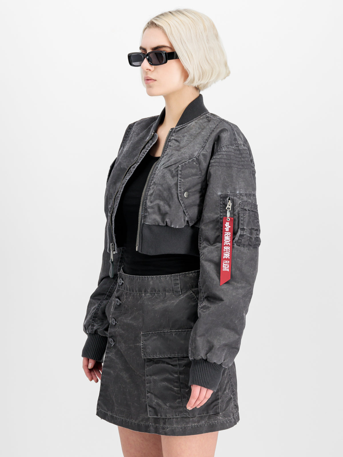 MA-1 Vintage Cropped Light Bomber Jacket Women