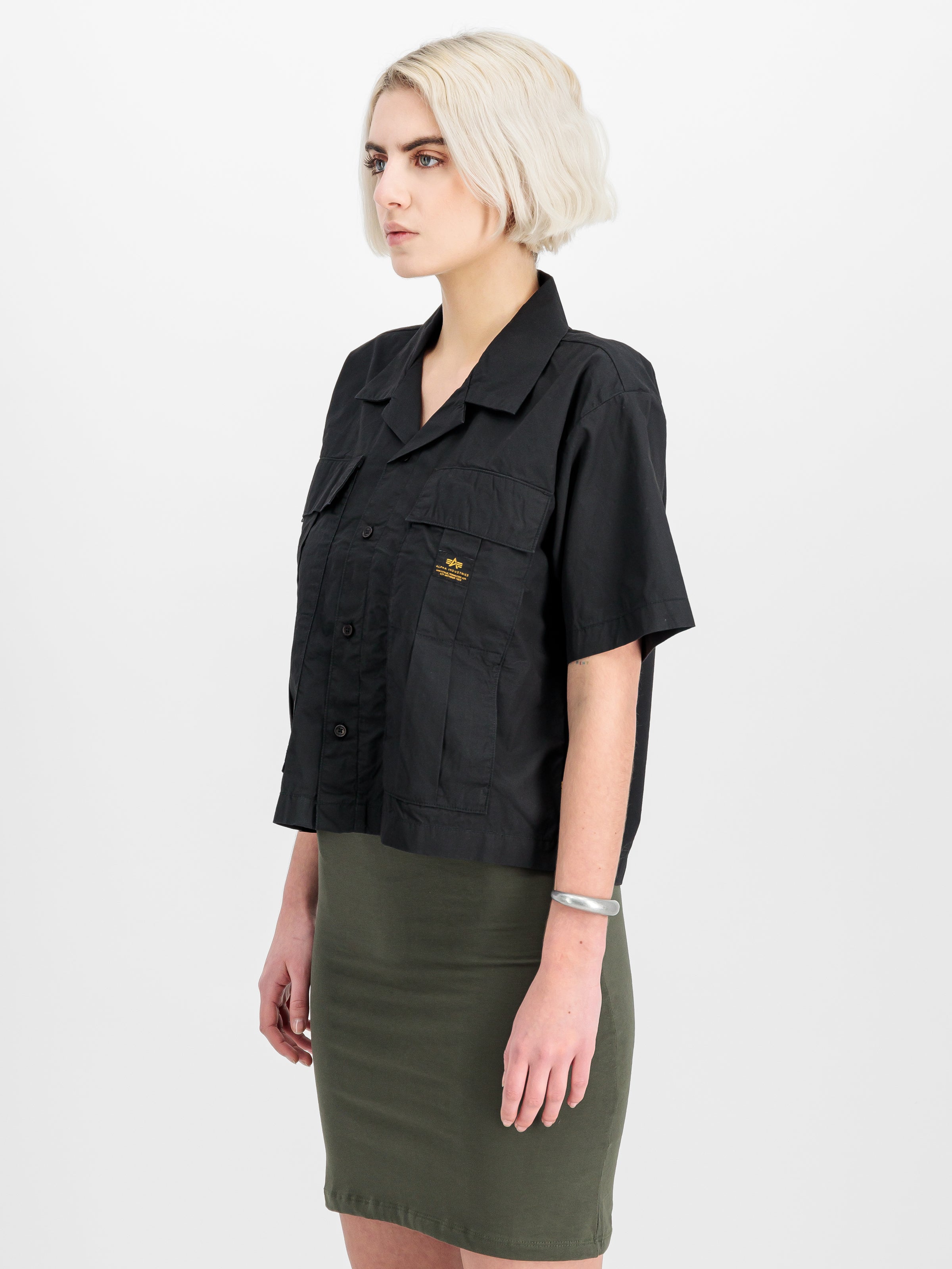 Short Sleeve Cargo Shirt Women-Shirts-Alpha Industries-OUTLET-ARCHIVIST-ARCHIVE-SALE