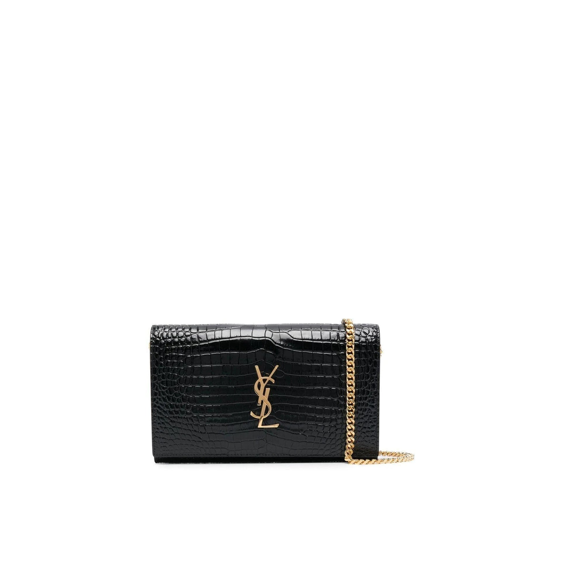 Saint Laurent Cassandre Croco Shoulder Bag