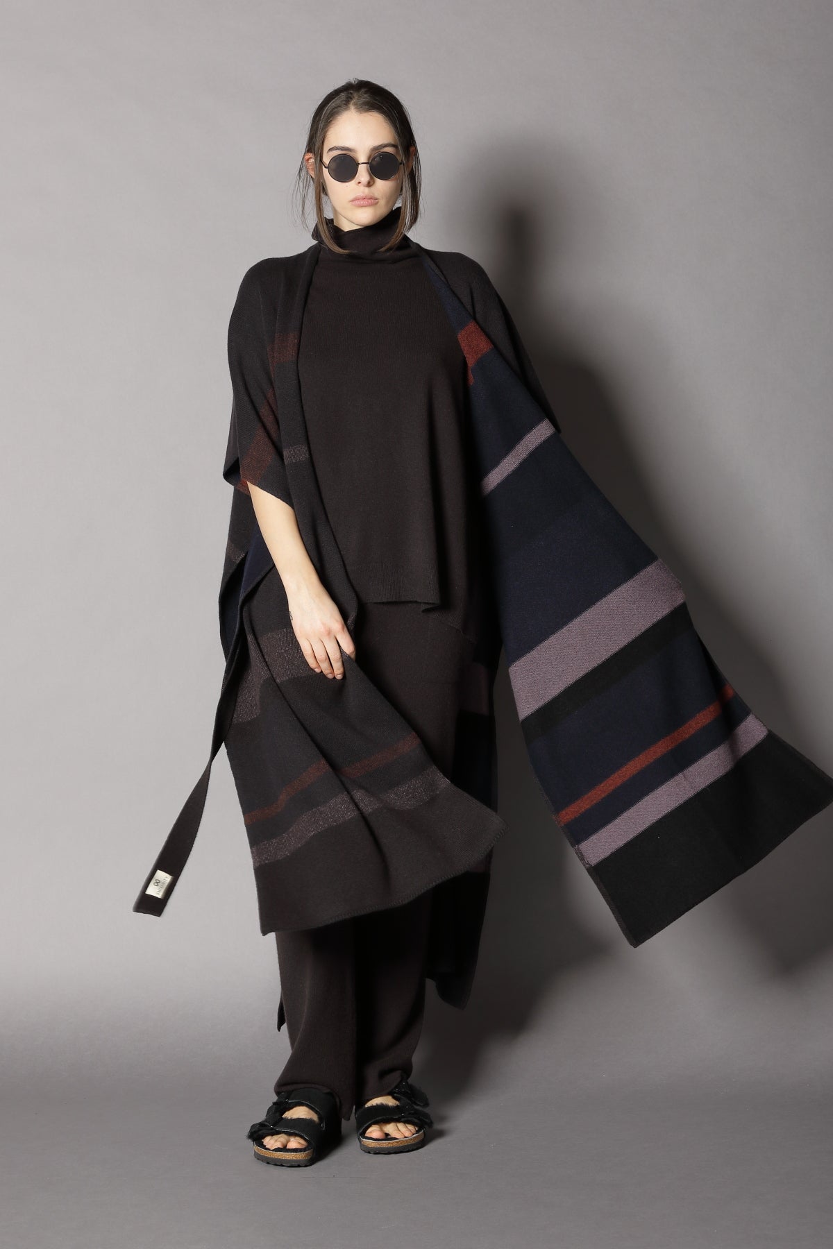 Vanisé Stripe Cape Coat