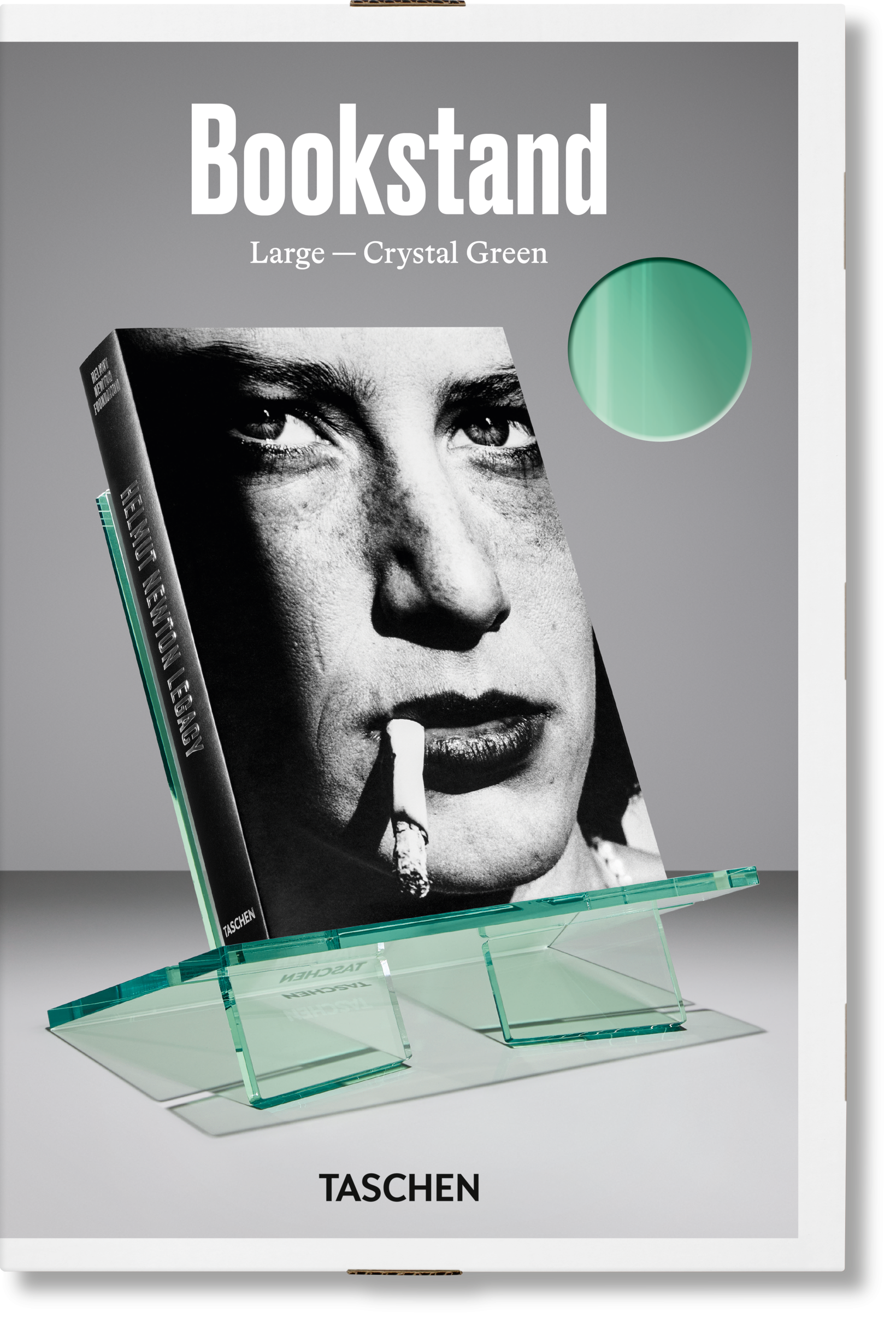Taschen-Bookstand. Large. Crystal Green-Art-Black-Deal-Outlet-by-ARCHIVIST