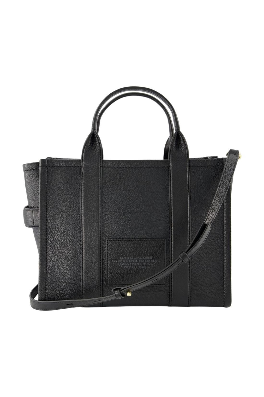 The Medium Leather Tote Bag in Black