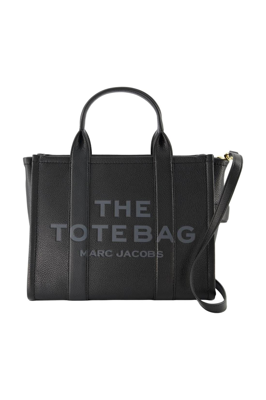 The Medium Leather Tote Bag in Black