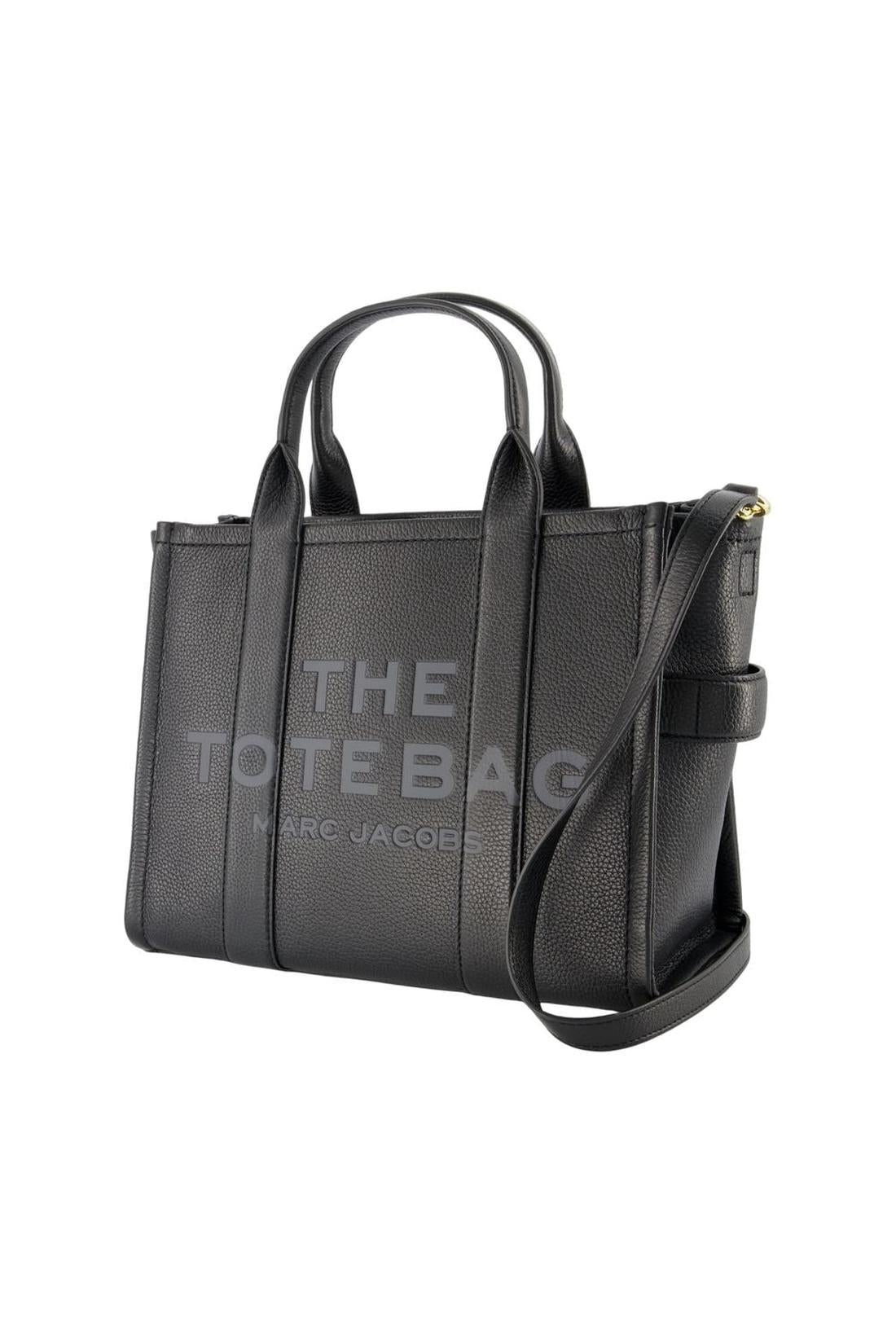 The Medium Leather Tote Bag in Black