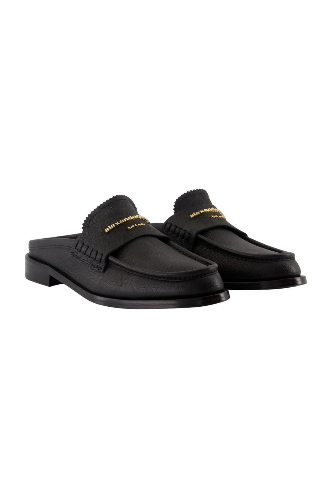 Alexander Wang-Carter Pantoletten - Alexander Wang - Leder - Schwarz-schuhe / flache-schuhe-Black-Deal-Outlet-by-ARCHIVIST