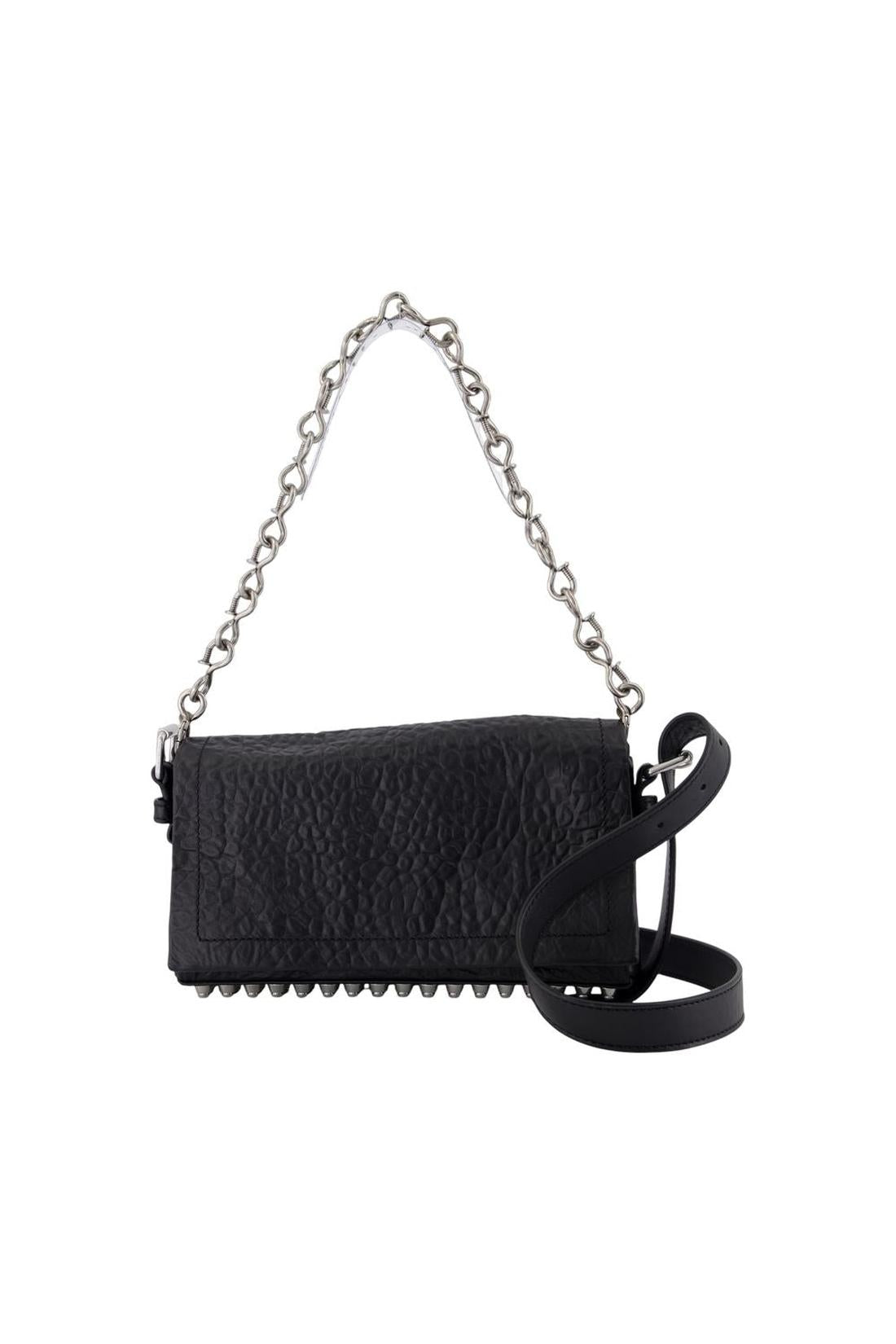 Alexander Wang-Ricco Crushed Slim Schultertasche - Alexander Wang - Leder - Schwarz-Taschen-Black-Deal-Outlet-by-ARCHIVIST