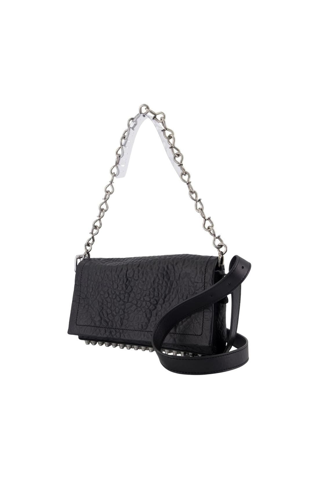 Alexander Wang-Ricco Crushed Slim Schultertasche - Alexander Wang - Leder - Schwarz-Taschen-Black-Deal-Outlet-by-ARCHIVIST