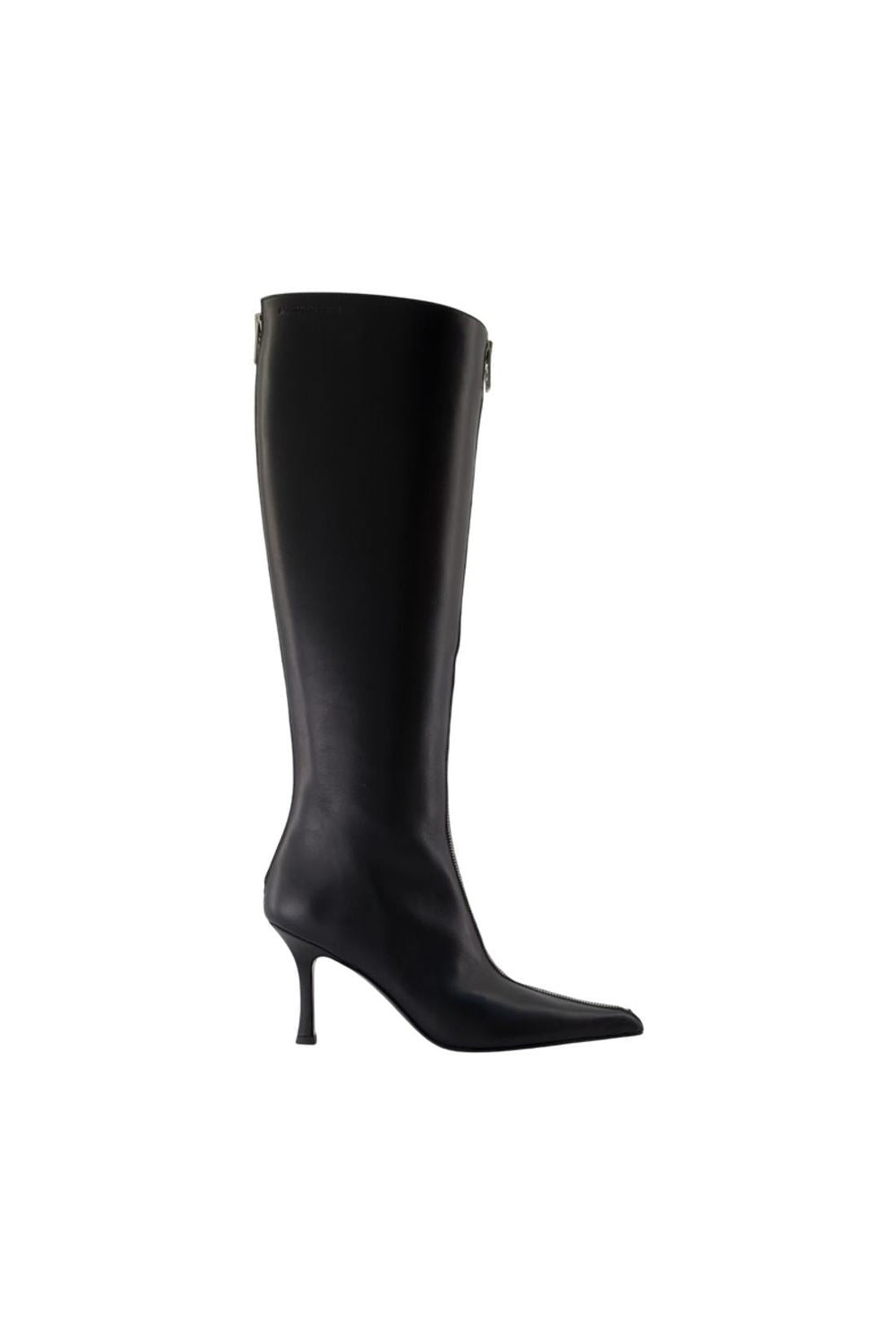 Alexander Wang-Stiefel Vera 85mm Knee High Zip - Alexander Wang - Leder - Schwarz-schuhe / stiefel-Black-Deal-Outlet-by-ARCHIVIST