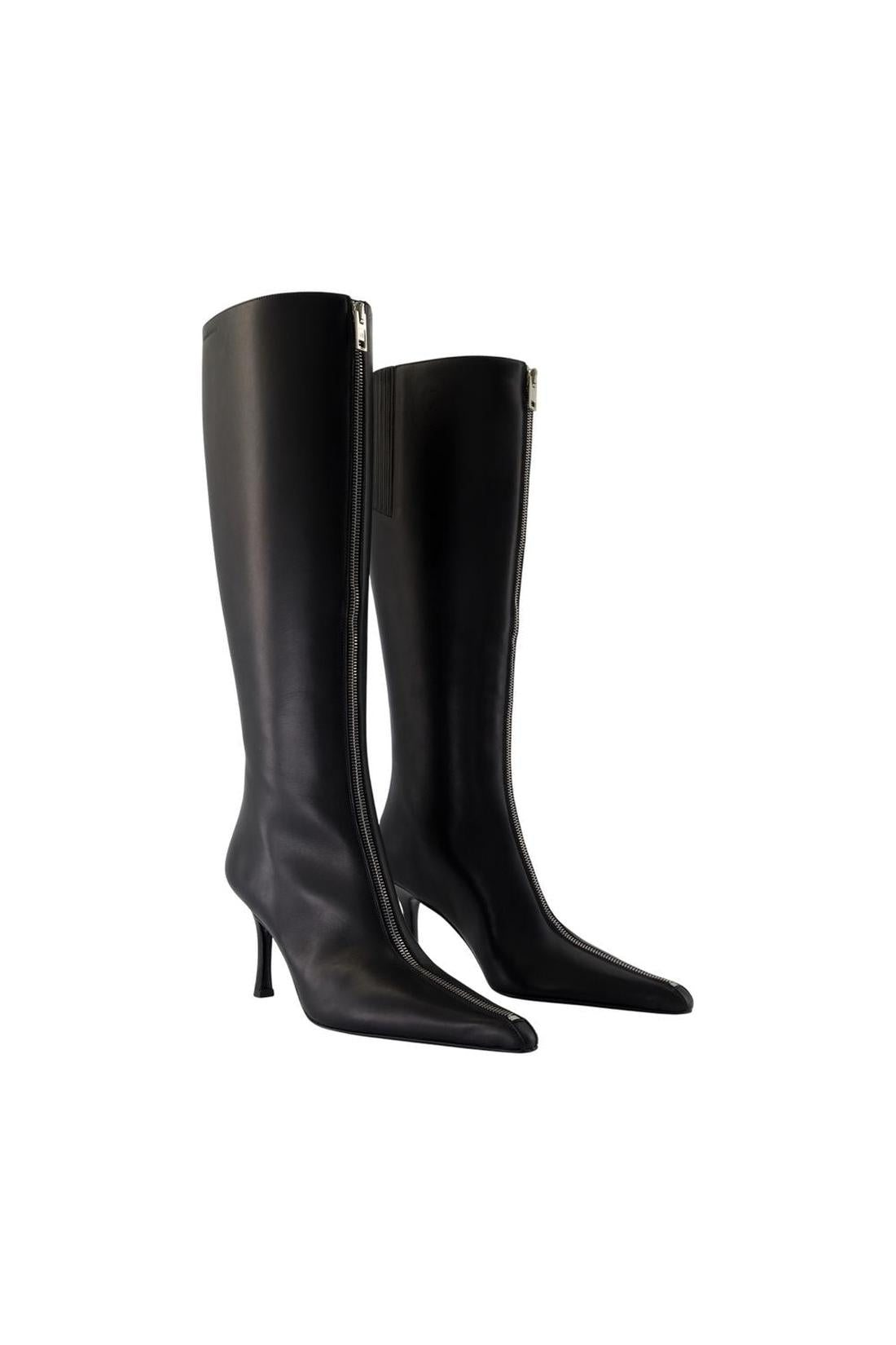 Alexander Wang-Stiefel Vera 85mm Knee High Zip - Alexander Wang - Leder - Schwarz-schuhe / stiefel-Black-Deal-Outlet-by-ARCHIVIST