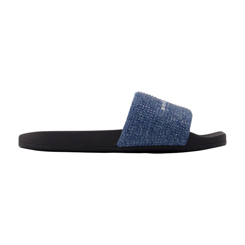 Aw Denim Hotfix Pool Pantoletten - Alexander Wang - Baumwolle - Blau