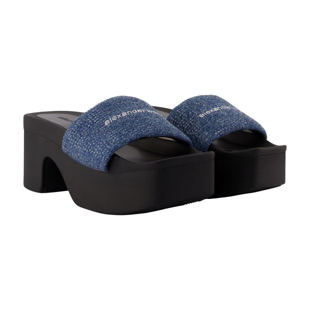 Aw Denim Hotfix Platform Sandalen - Alexander Wang - Baumwolle - Blau