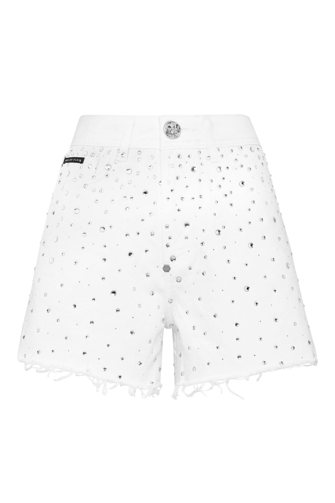 Philipp Plein Denim Hot Pants Crystal Rain, Jeans