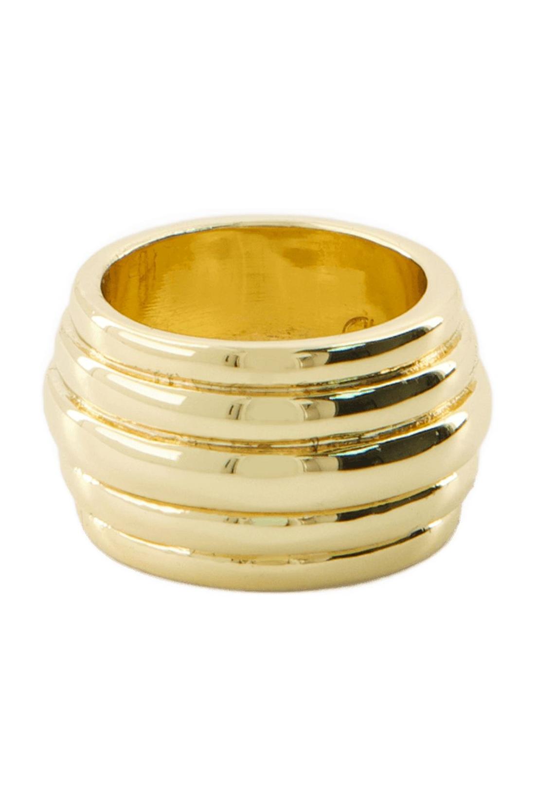 Chunky Ribbed Ring - ANINE BING - Metal - Gold Plated