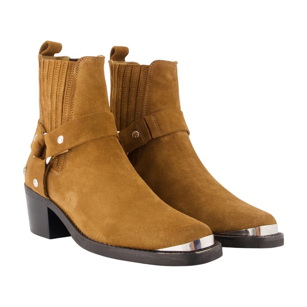 Mid-Biker-Stiefeletten – ANINE BING – Leder – Braun