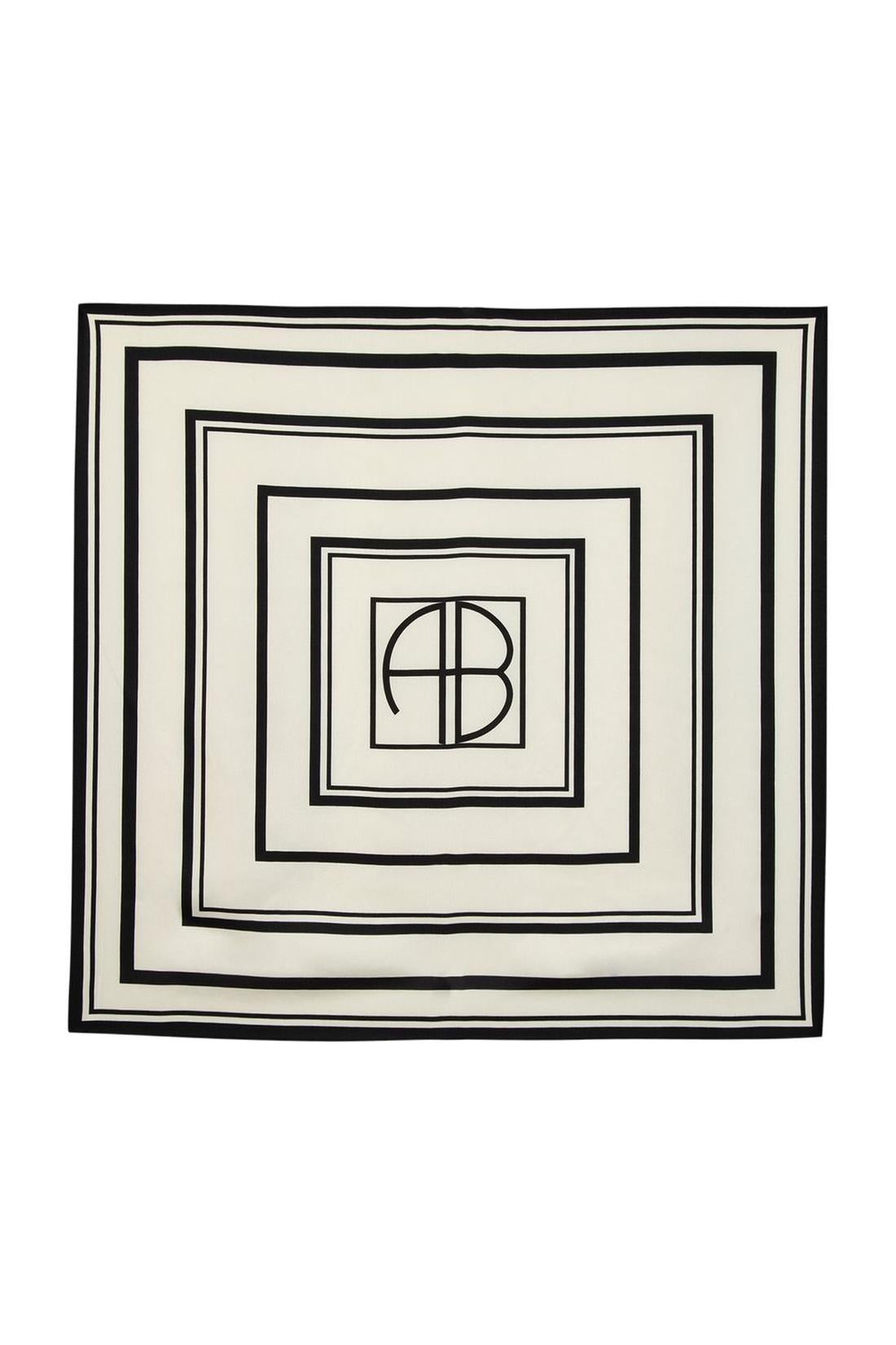 Anine Bing-Schal York Monogram - ANINE BING - Seide - Gedruckt-Outdoor-Black-Deal-Outlet-by-ARCHIVIST