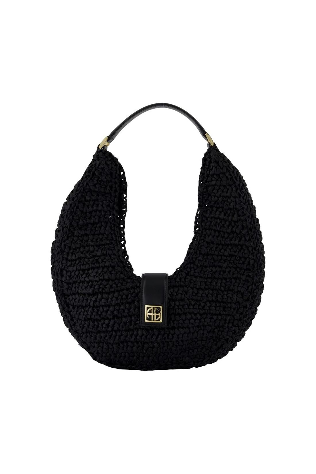 Anine Bing-Schultertasche Lou Monogram Black - ANINE BING - Canvas - Schwarz-Taschen-Black-Deal-Outlet-by-ARCHIVIST