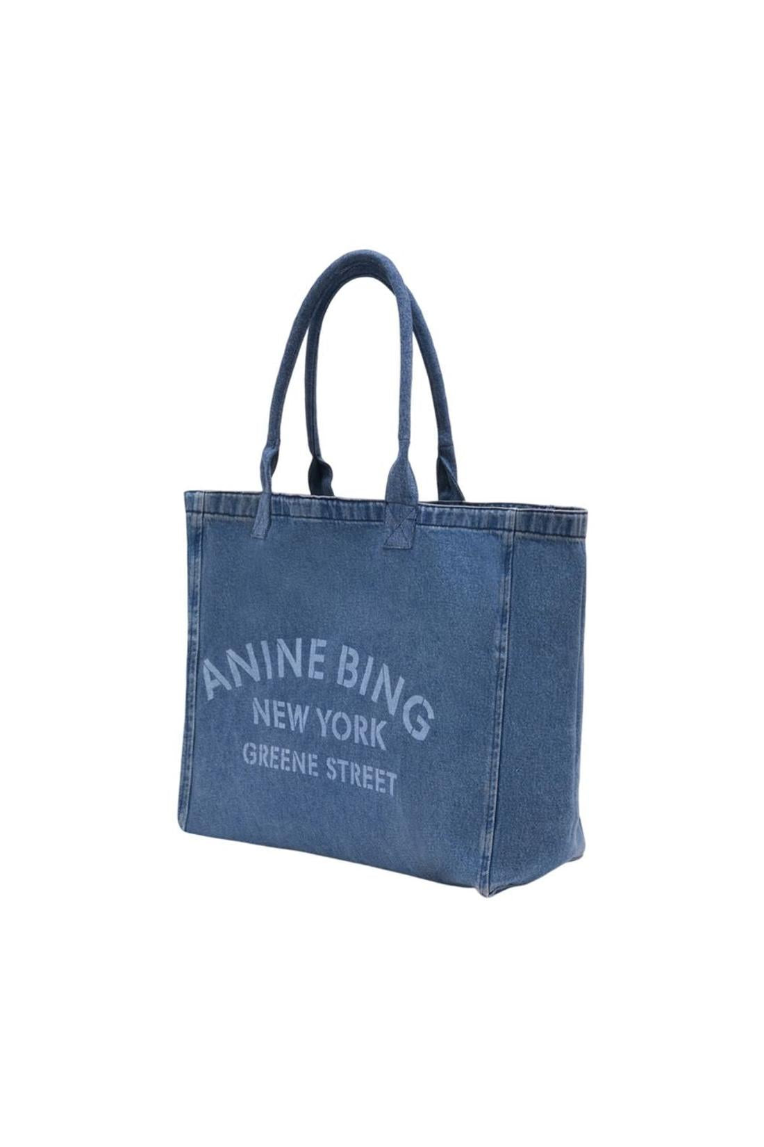 Anine Bing-Einkaufstasche Leo - ANINE BING - Baumwolle - Blau-Taschen-Black-Deal-Outlet-by-ARCHIVIST