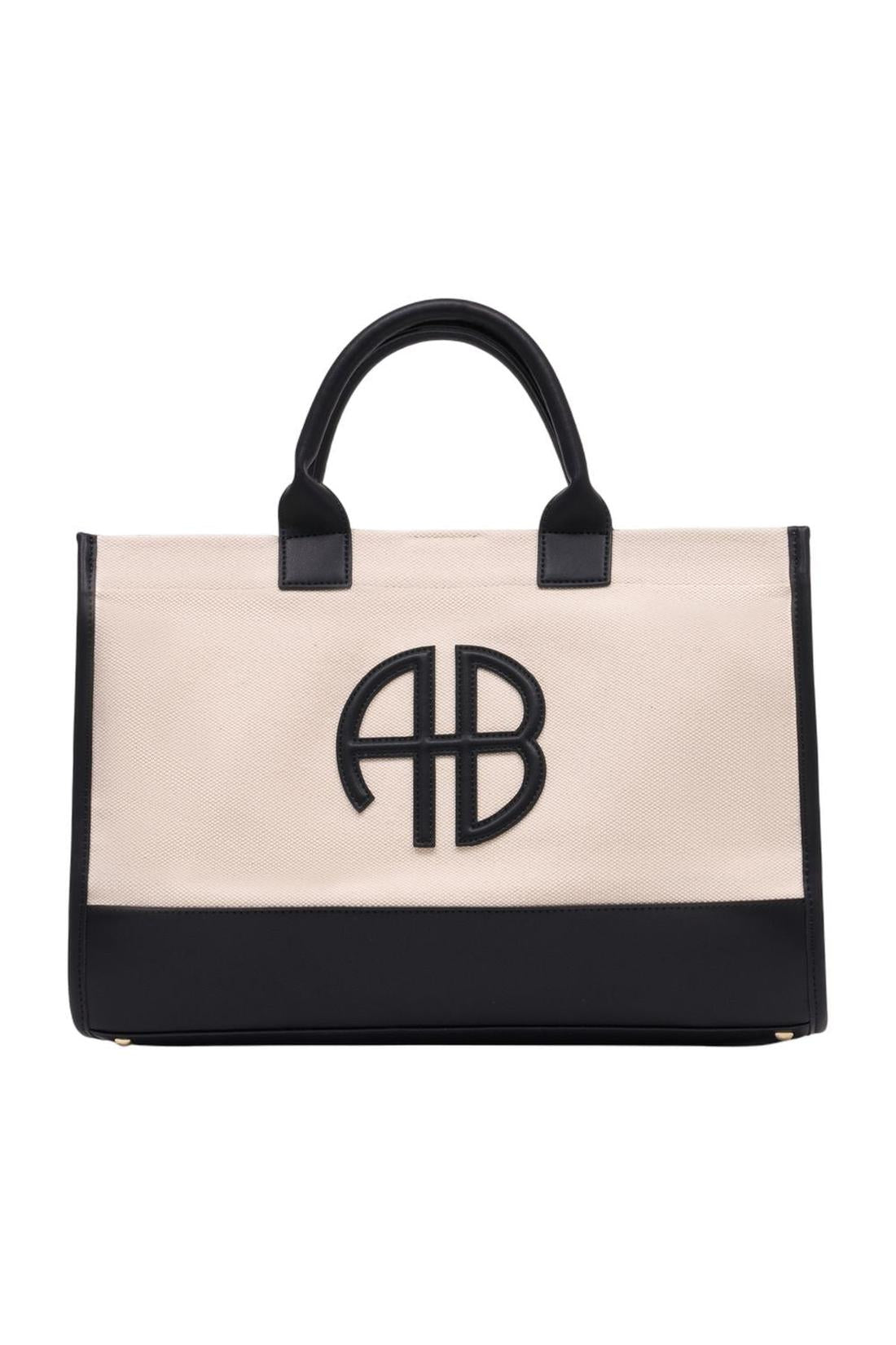 Anine Bing-Cabas Medium Lara - ANINE BING - Baumwolle - Beige-Taschen-Black-Deal-Outlet-by-ARCHIVIST