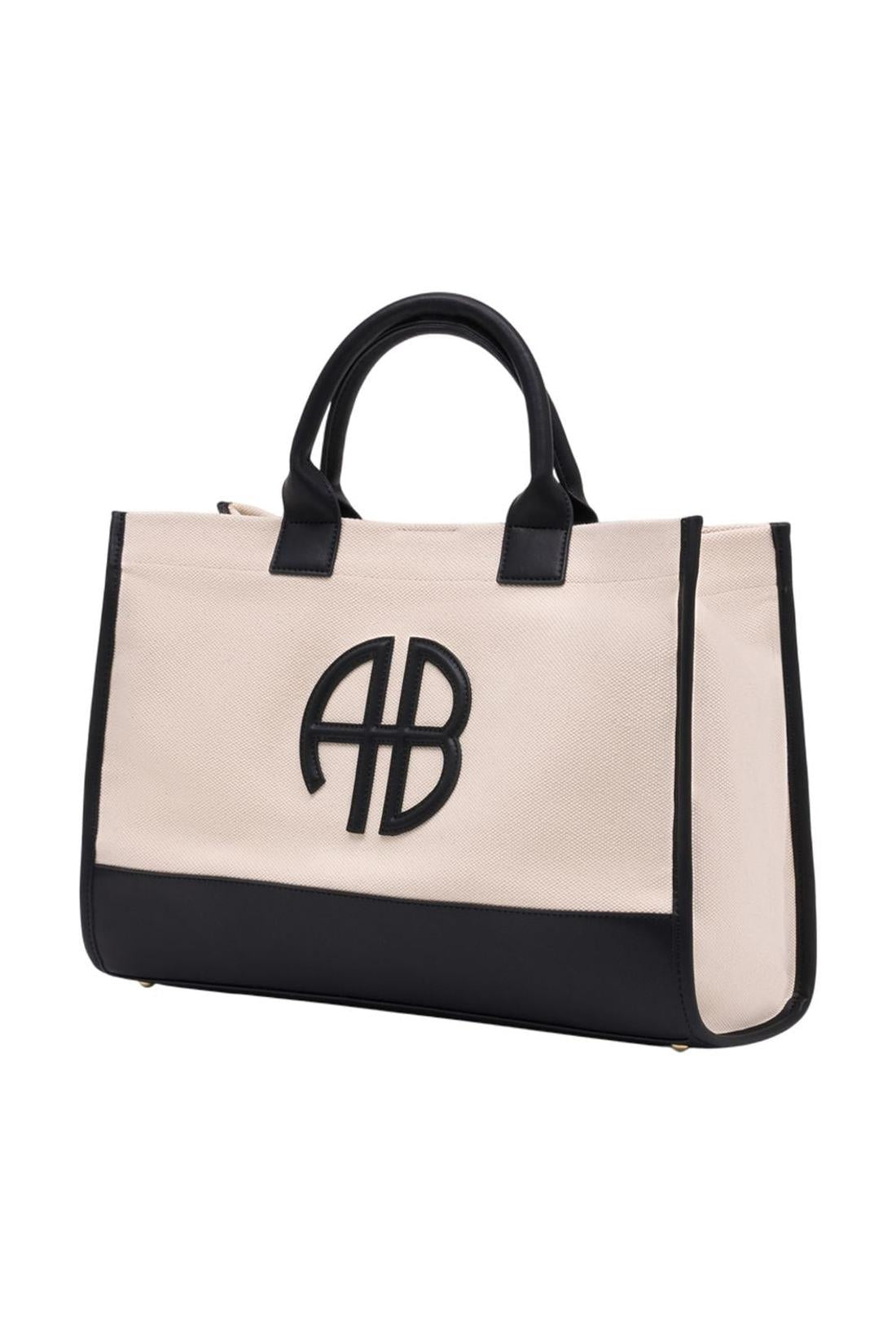 Anine Bing-Cabas Medium Lara - ANINE BING - Baumwolle - Beige-Taschen-Black-Deal-Outlet-by-ARCHIVIST